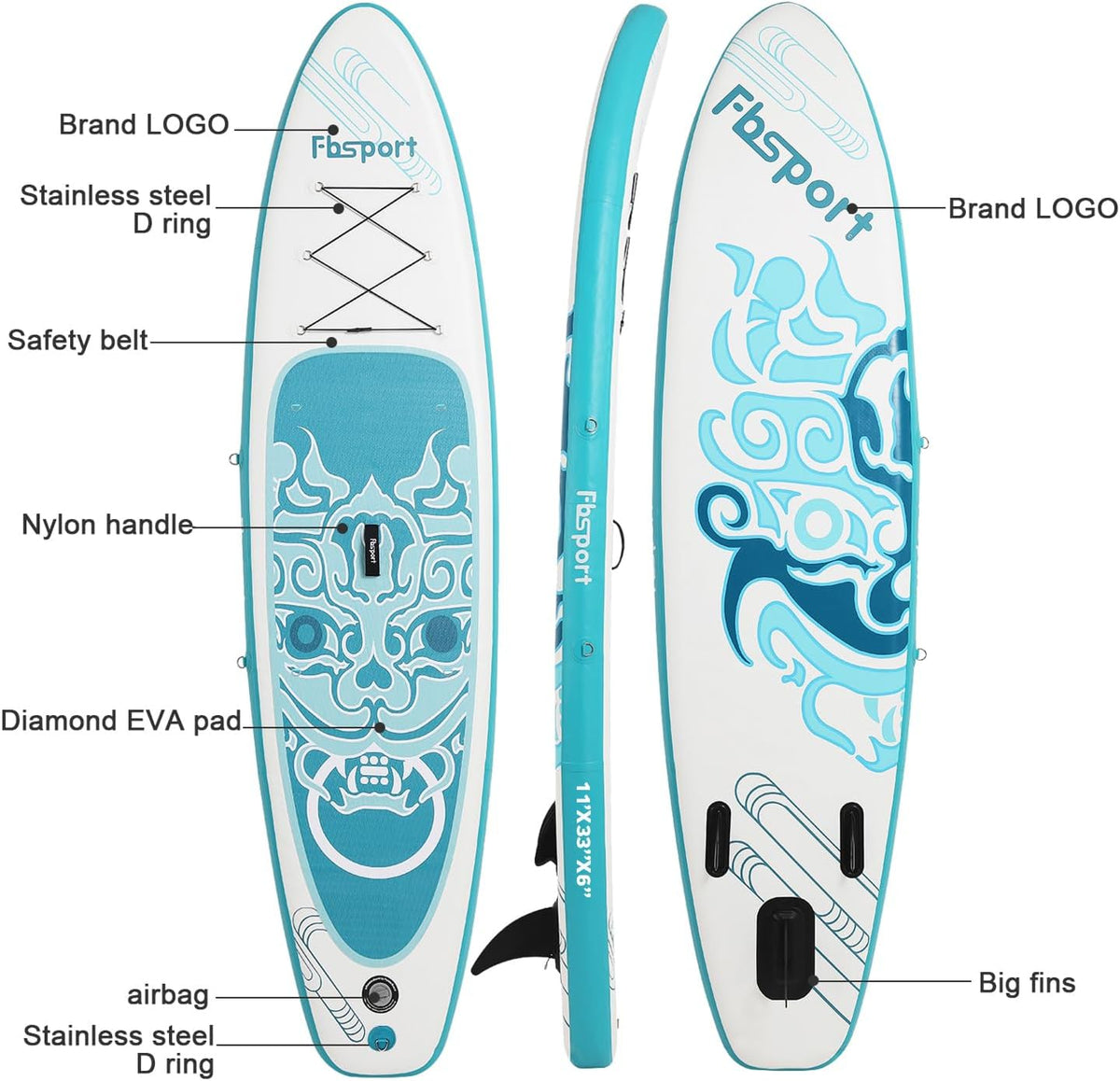 Premium Stand Up Paddle Board, Yoga Board with Durable SUP Accessories & Carry Bag | Wide Stance, Surf Control, Non-Slip Deck, Leash, Paddle and Pump for Youth & Adult