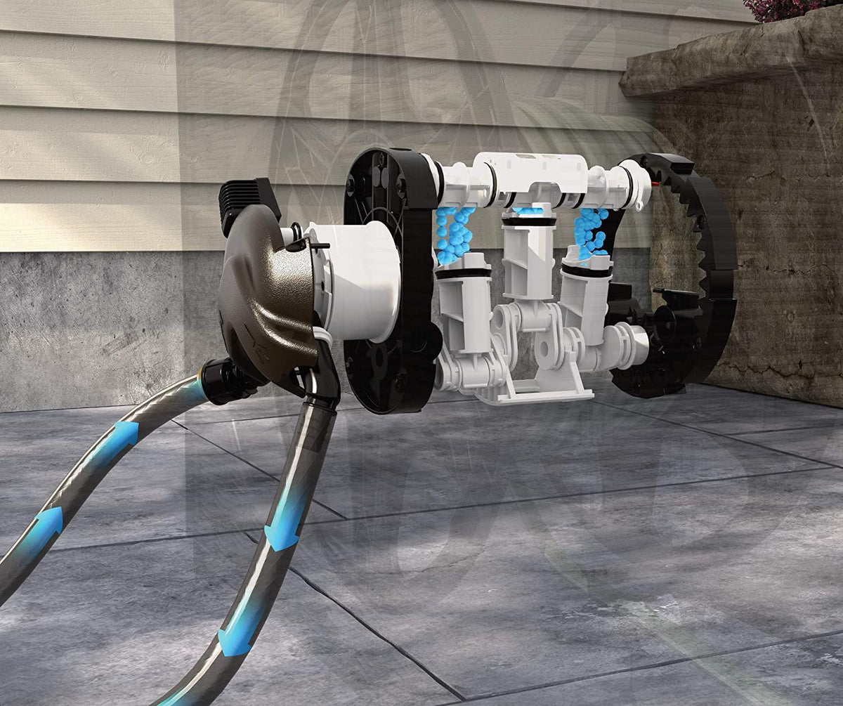 Suncast Aquawinder 125?? Wicker Garden Hose Reel ?C Lightweight Portable Hands ?C Free Water Powered Retractable Hose Reel ?C Java