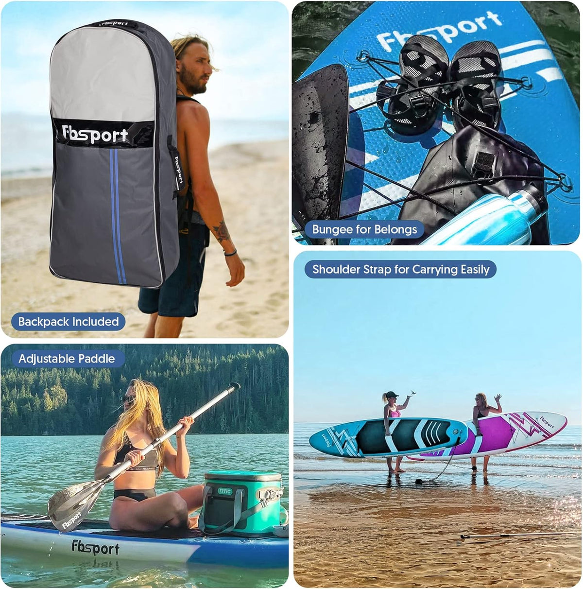 Premium Stand Up Paddle Board, Yoga Board with Durable SUP Accessories & Carry Bag | Wide Stance, Surf Control, Non-Slip Deck, Leash, Paddle and Pump for Youth & Adult