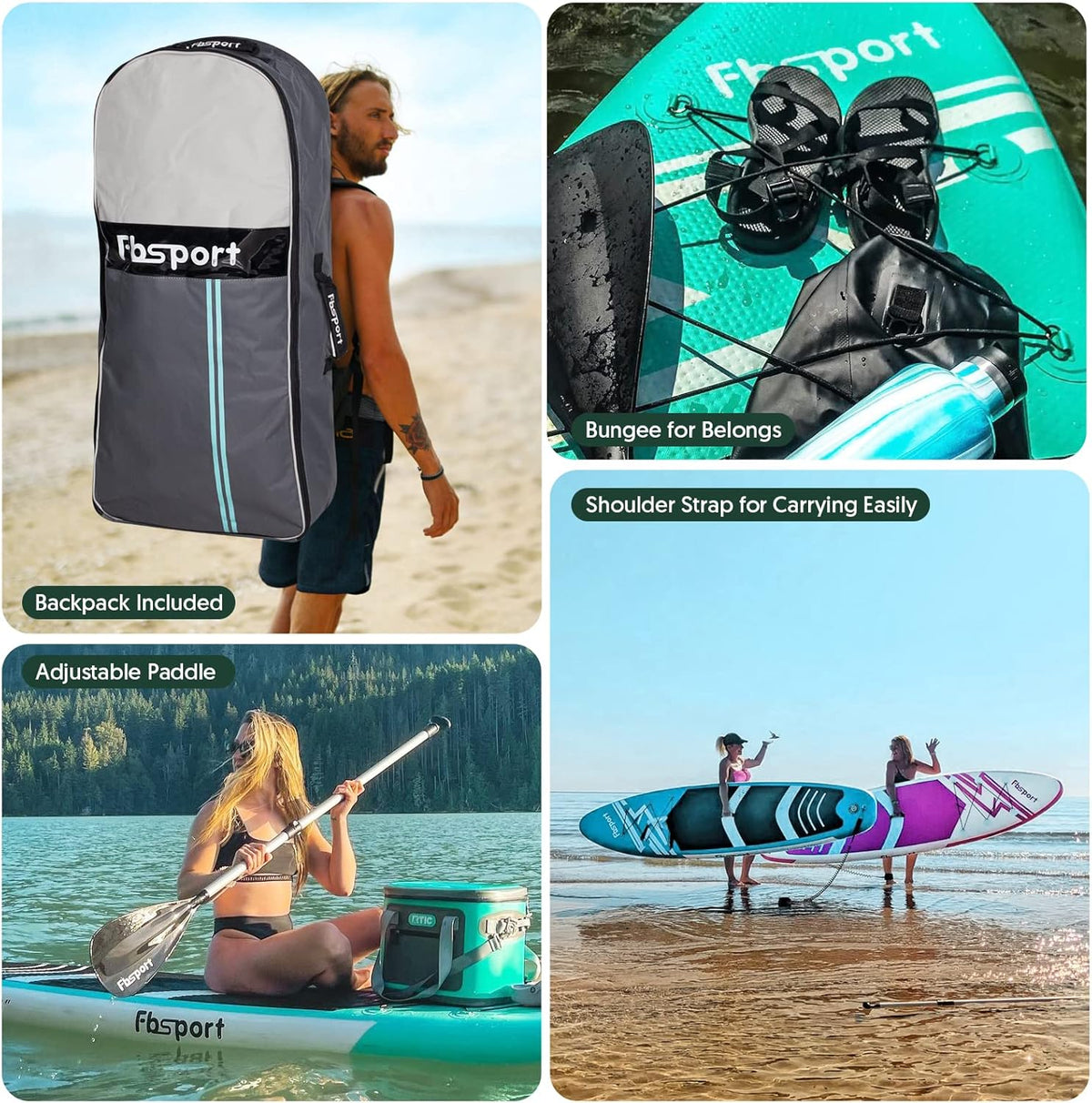Premium Stand Up Paddle Board, Yoga Board with Durable SUP Accessories & Carry Bag | Wide Stance, Surf Control, Non-Slip Deck, Leash, Paddle and Pump for Youth & Adult