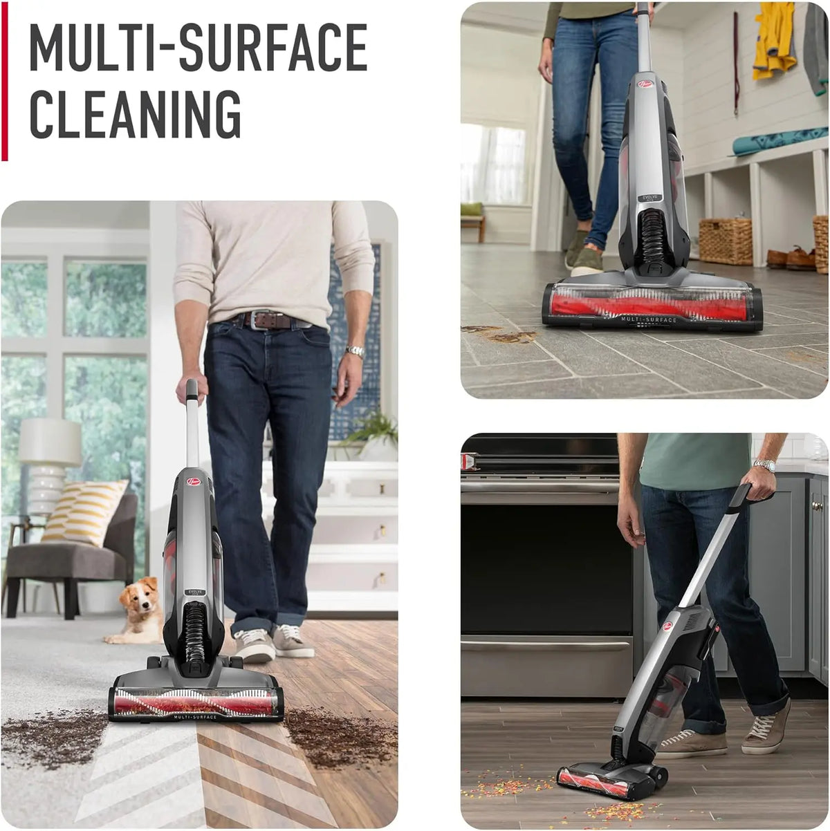 Hoover ONEPWR Evolve Pet Cordless Small Upright Vacuum Cleaner, Lightweight Stick Vac, For Carpet and Hard Floor, BH53422V, Black