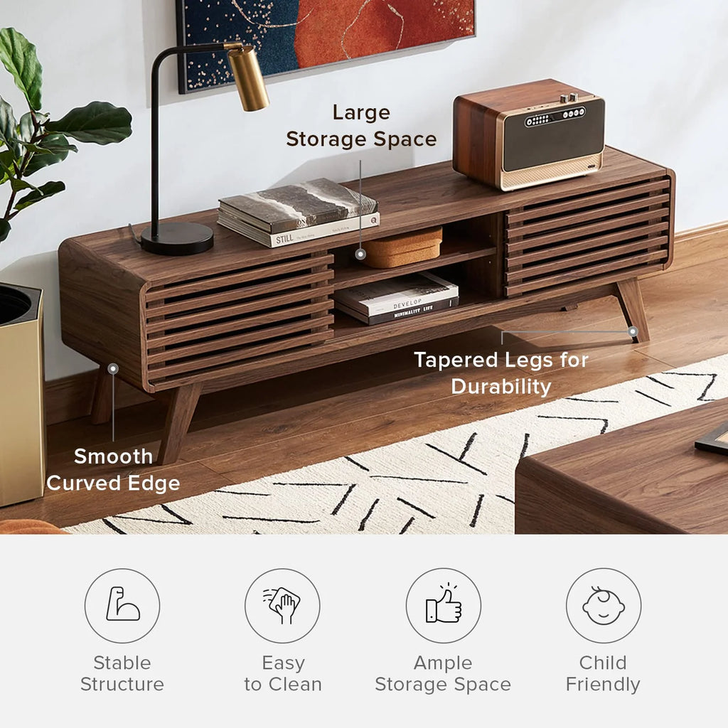 mopio Ensley 59" Walnut TV Stand for 55/60/65 inch TV