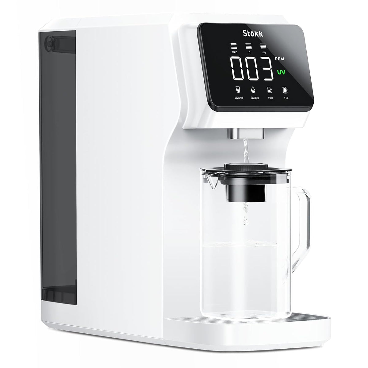 Countertop Reverse Osmosis Water Filter, Carafe Alkaline Boost, 6-Stage RO Filtration System, Home Water Purifier, Reduce , Gray
