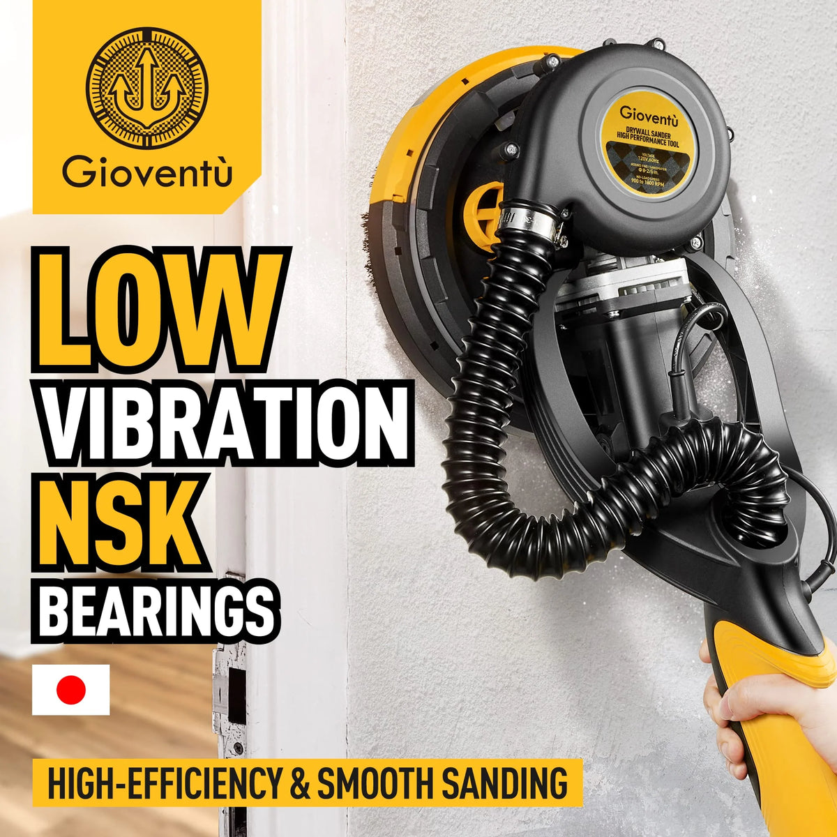 Giovent Electric Drywall Sander with Vacuum for Popcorn Ceiling