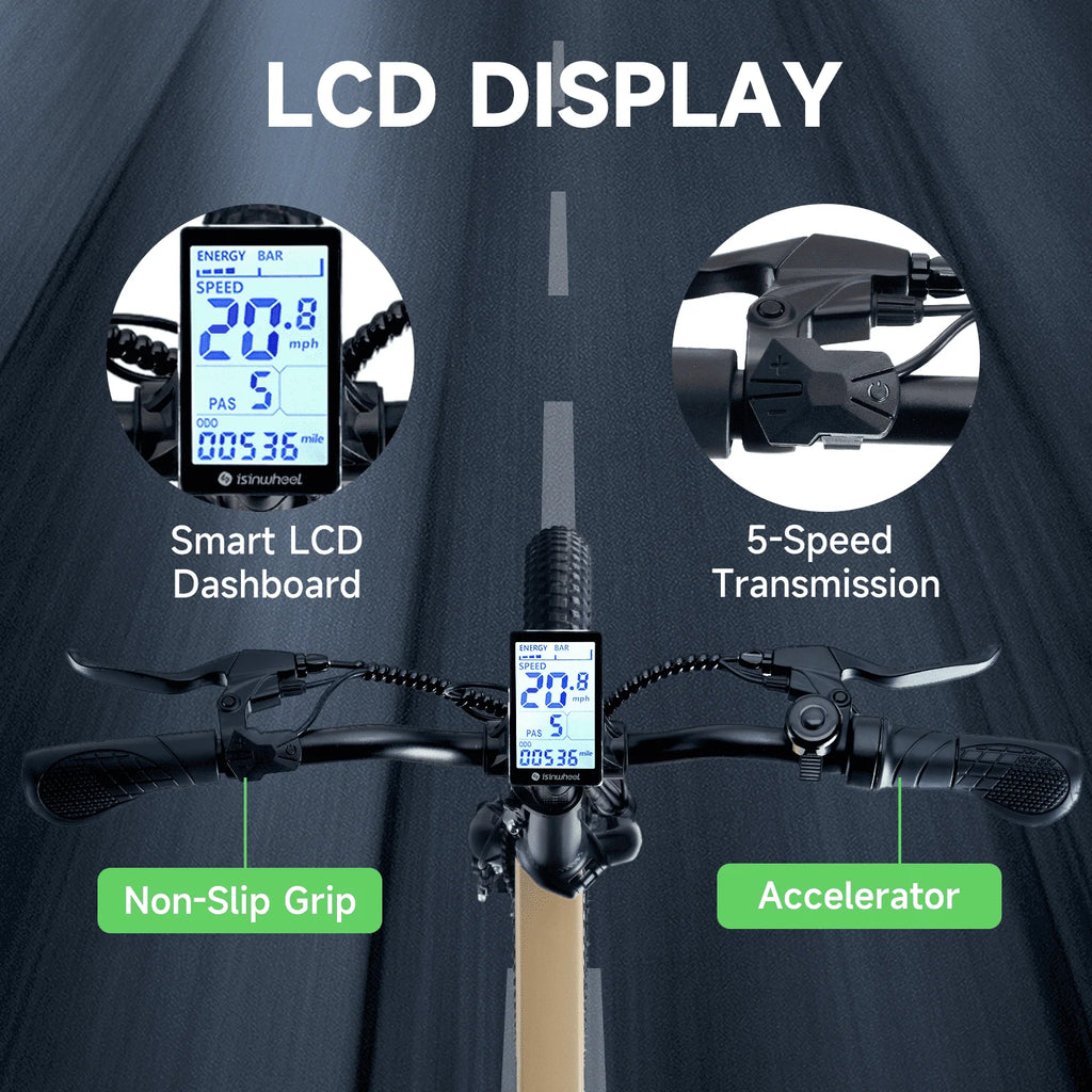 isinwheel U5-W Electric Bike Adult 500W, 20MPH, Max Range 45+ Mile E Bike, 20" Folding Bikes, 48V Removable Battery Electric Bicycle