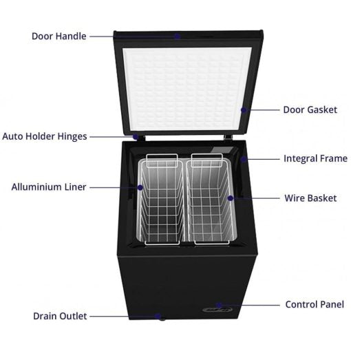 Northair Chest Freezer ?C 3.5 Cu Ft with 2 Removable Baskets ?C Reach In Freezer Chest ?C Quiet Compact Freezer ?C 7 Temperature Settings ?C Black
