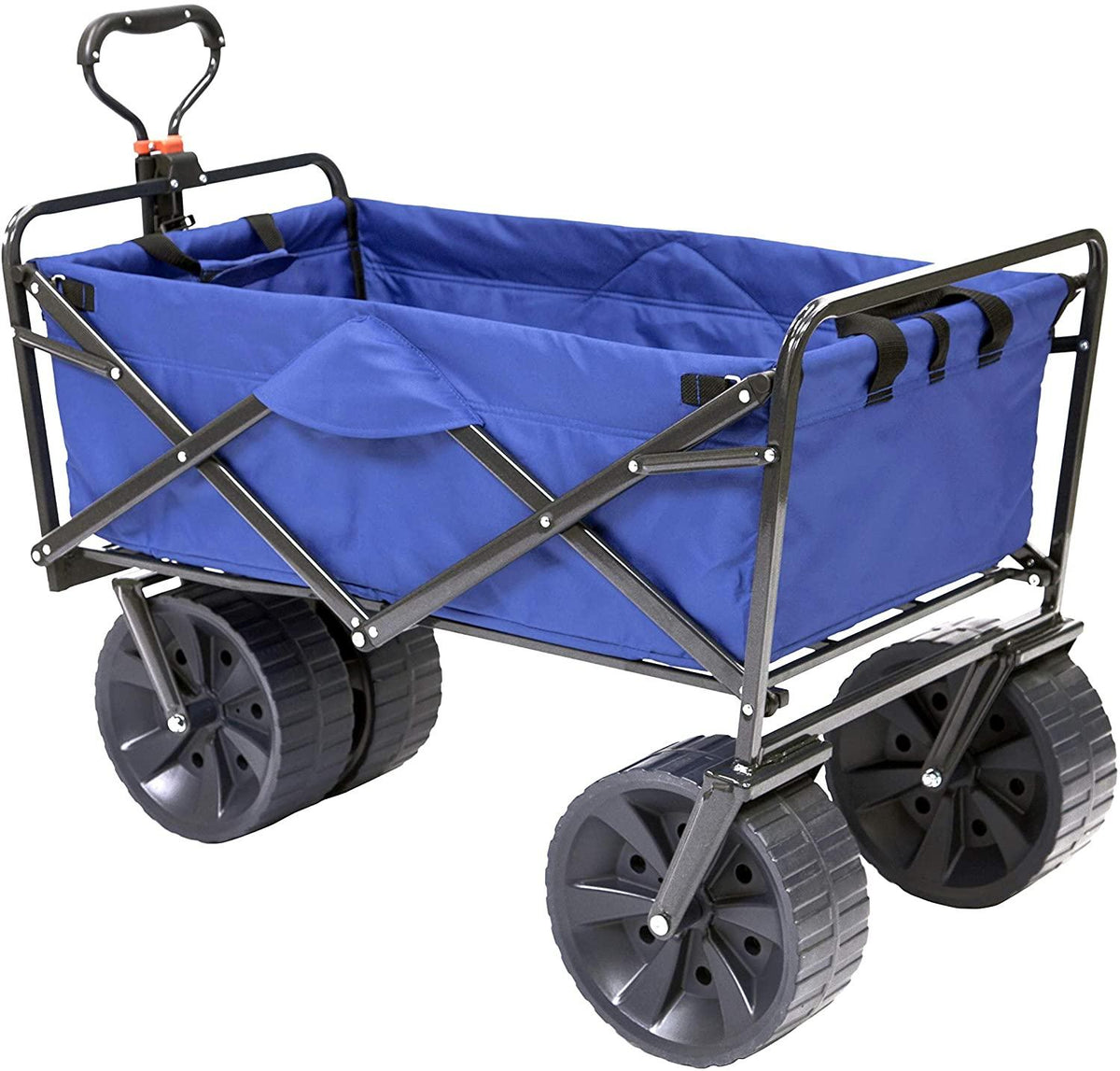 Mac Sports Heavy Duty Collapsible Folding All Terrain Utility Beach Wagon Cart, Blue/Black
