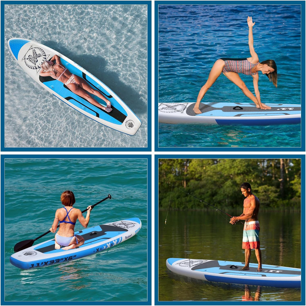 Premium Stand Up Paddle Board, Yoga Board with Durable SUP Accessories & Carry Bag | Wide Stance, Surf Control, Non-Slip Deck, Leash, Paddle and Pump for Youth & Adult