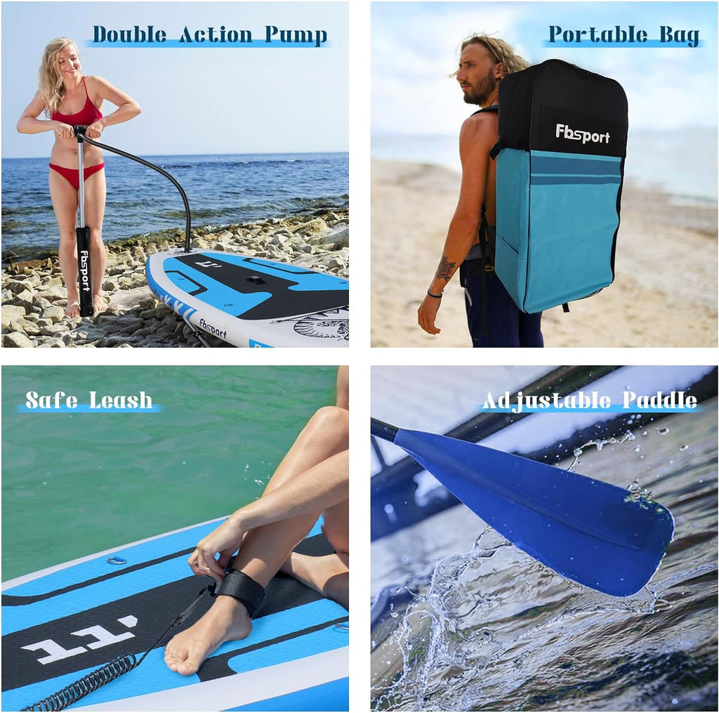 Premium Stand Up Paddle Board, Yoga Board with Durable SUP Accessories & Carry Bag | Wide Stance, Surf Control, Non-Slip Deck, Leash, Paddle and Pump for Youth & Adult