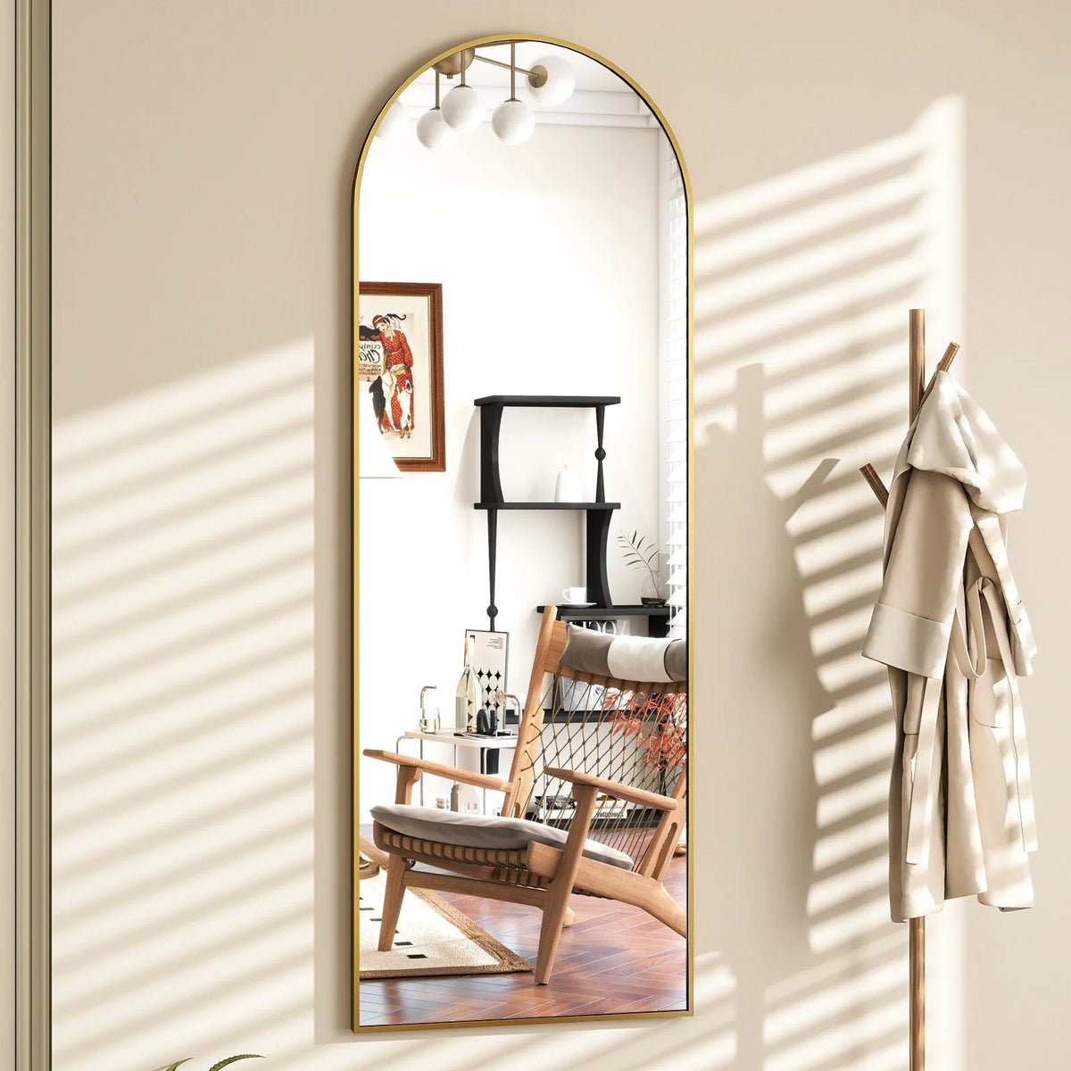Metal Arch Full Length Mirror Floor Mirror Wall-Mounted