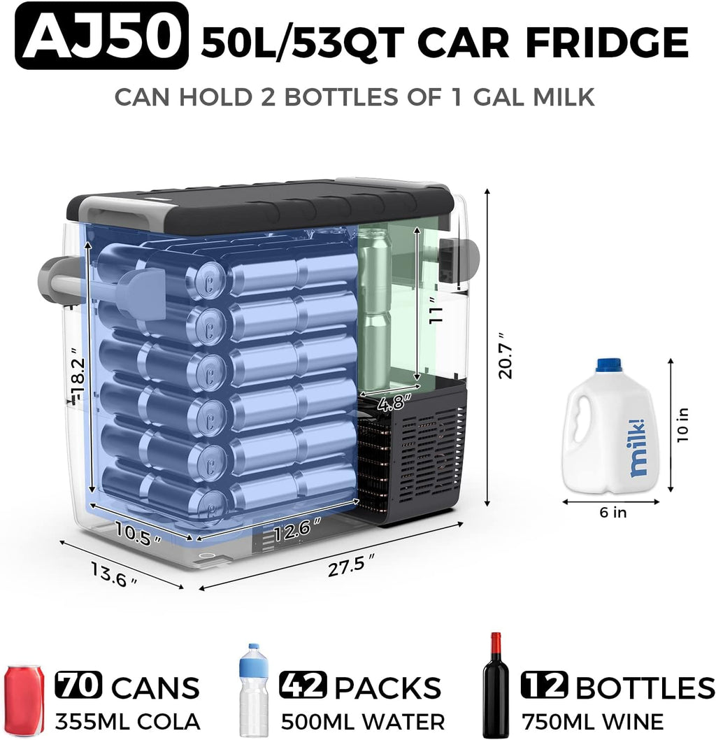 AJ30 Portable Refrigerator,Portable Freezer,32 Quart(30L) Electric Cooler,Car Refrigerator,12/24V DC Cable & 110/240V AC,Car Fridge for Camping,Truck,RV,Travel,Fishing,3-YEAR Warranty