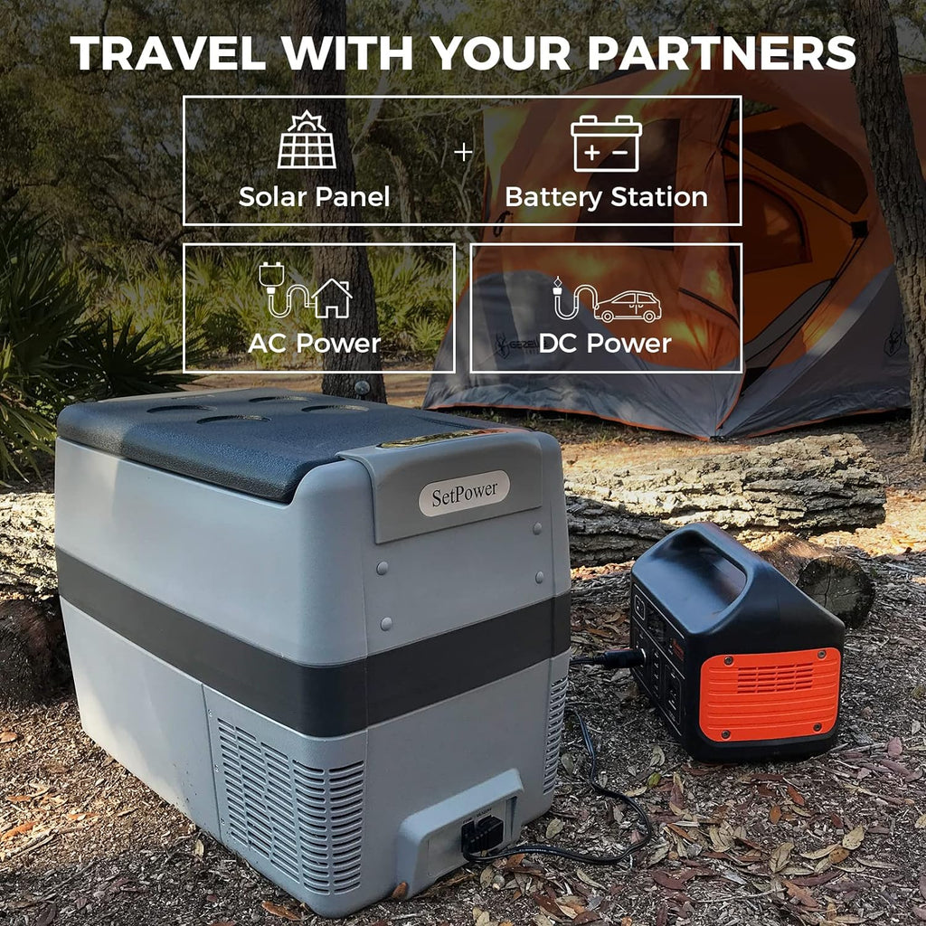 AJ30 Portable Refrigerator,Portable Freezer,32 Quart(30L) Electric Cooler,Car Refrigerator,12/24V DC Cable & 110/240V AC,Car Fridge for Camping,Truck,RV,Travel,Fishing,3-YEAR Warranty