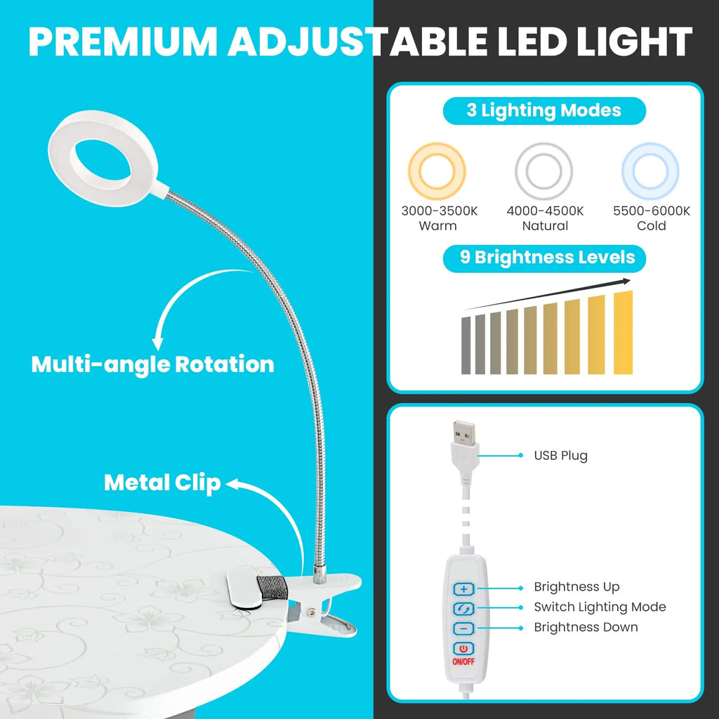 LDAILY Portable Nail Table with Electric Dust Collector