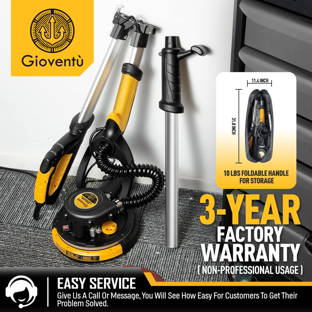 Giovent Electric Drywall Sander with Vacuum for Popcorn Ceiling