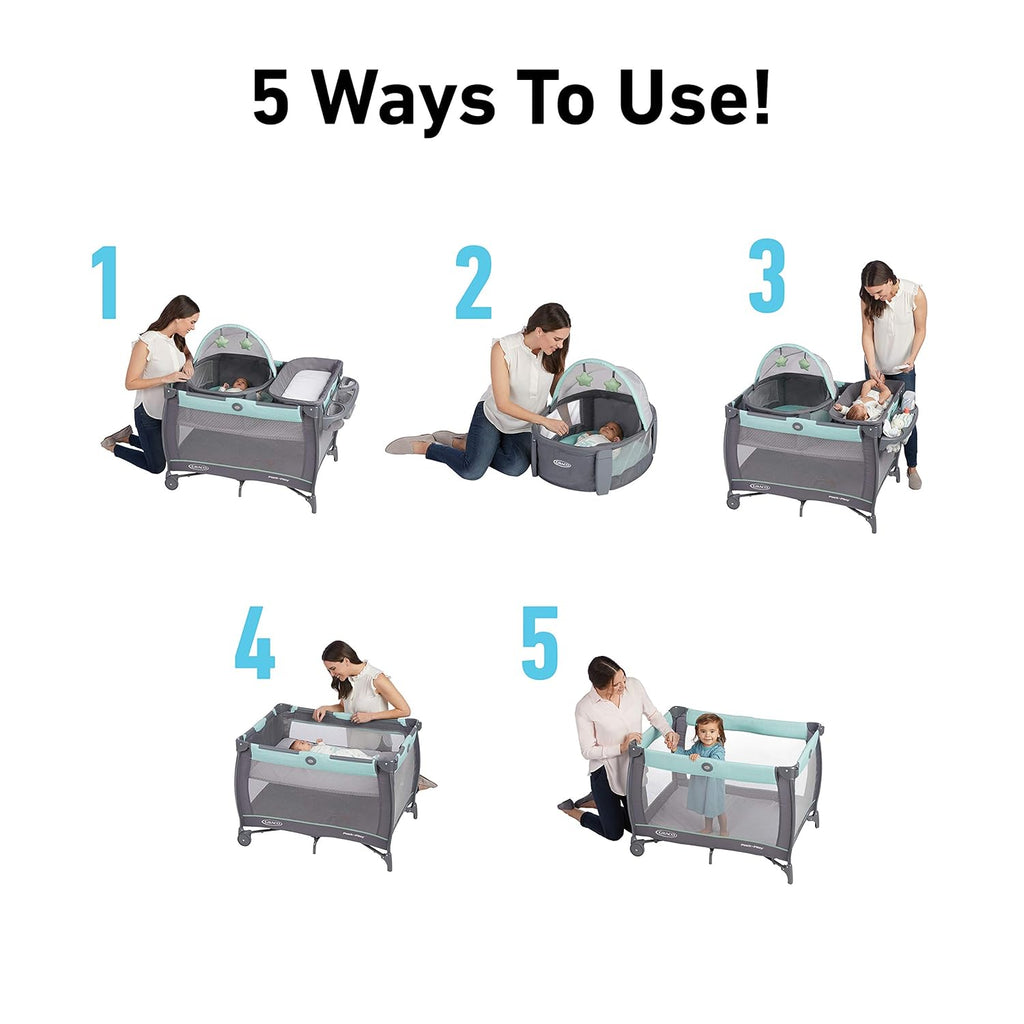 Graco Pack 'n Play Close2Baby Bassinet Playard Features Portable Bassinet Diaper Changer and More, Derby