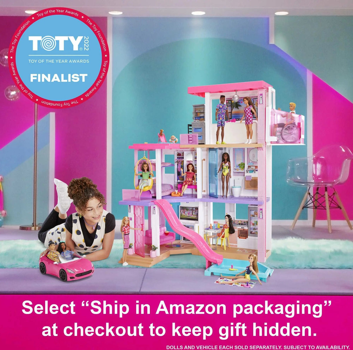 Barbie DreamHouse Playset with 10 Play Areas, 75+ Furniture & Accessories, Lights & Sounds