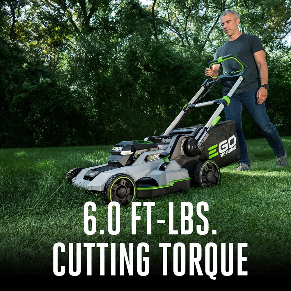 EGO Power+ LM2102SP-A 21-Inch 56-Volt Lithium-ion Self-Propelled Cordless Lawn Mower (2) 4.0Ah Battery and Rapid Charger Included