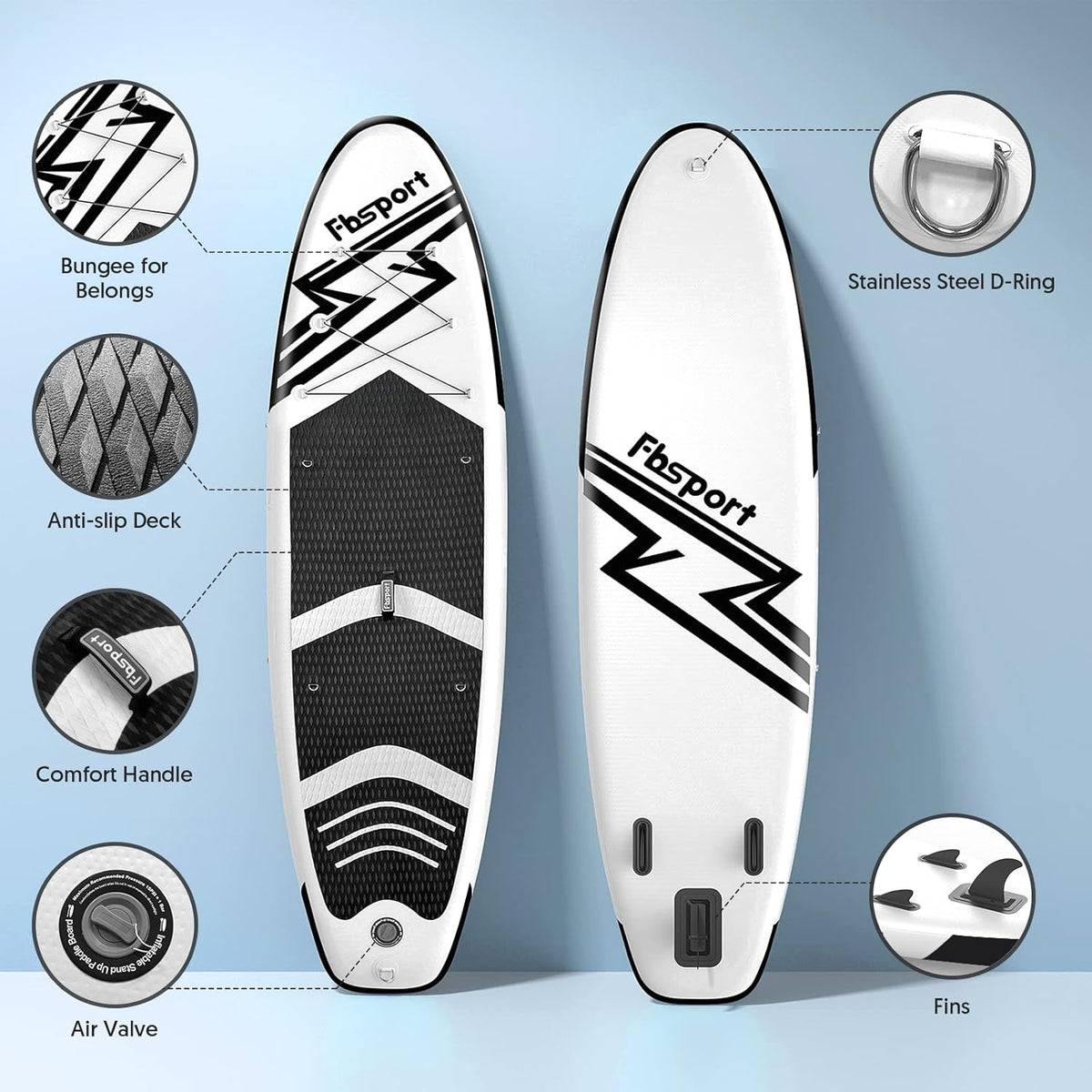 Premium Stand Up Paddle Board, Yoga Board with Durable SUP Accessories & Carry Bag | Wide Stance, Surf Control, Non-Slip Deck, Leash, Paddle and Pump for Youth & Adult