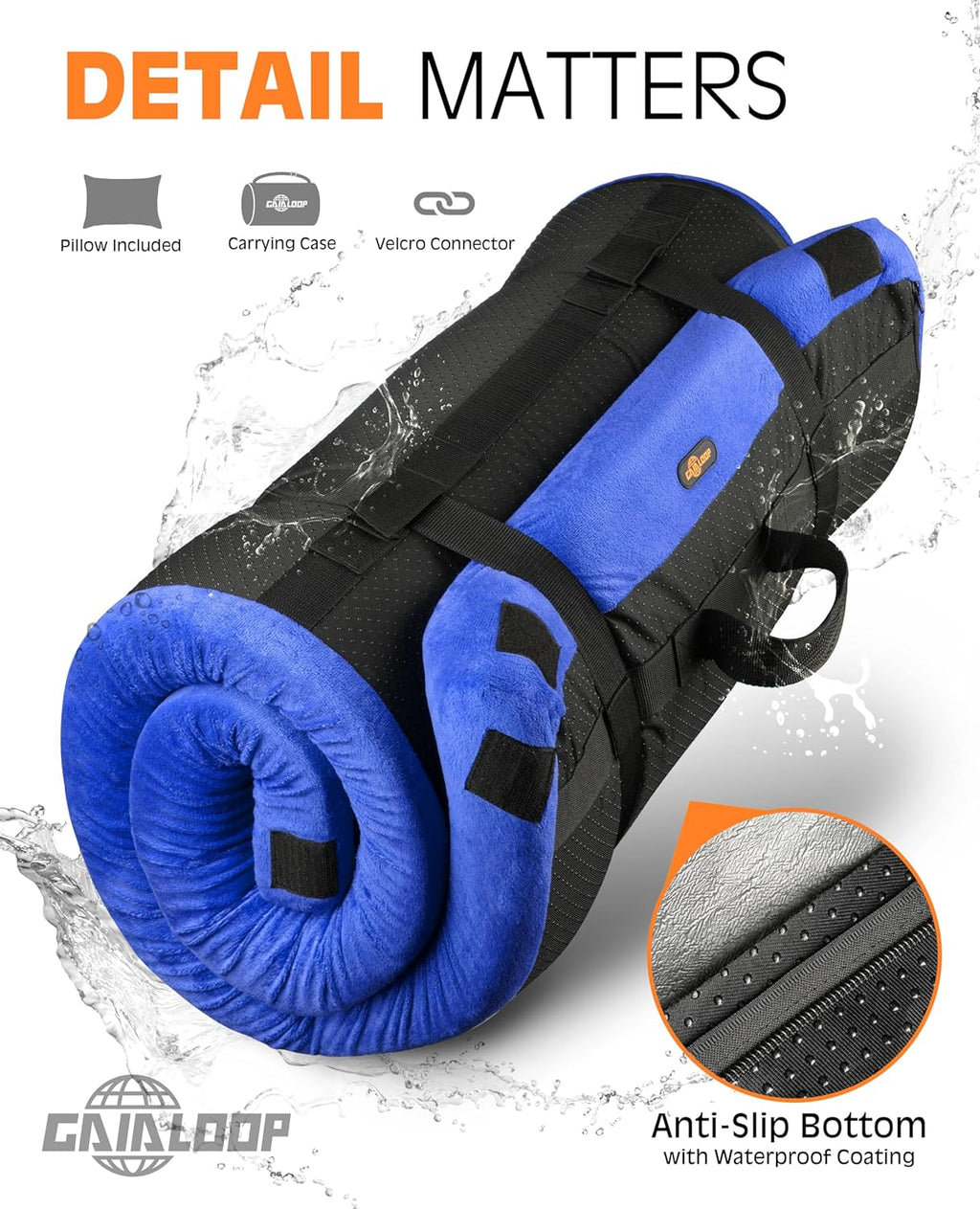 Thick Memory Foam Camping Pad Futon Mattress Full, Portable Floor Sleeping Mat Sleepover Guest Bed Roll Up Mattress for Indoor Outdoor Travel