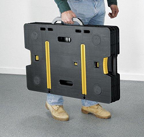 Keter ?C 197283 Folding Table Work Bench for Miter Saw Stand, Woodworking Tools and Accessories with Included 12 Inch Wood Clamps ?C Easy Garage Storage Black/Yellow
