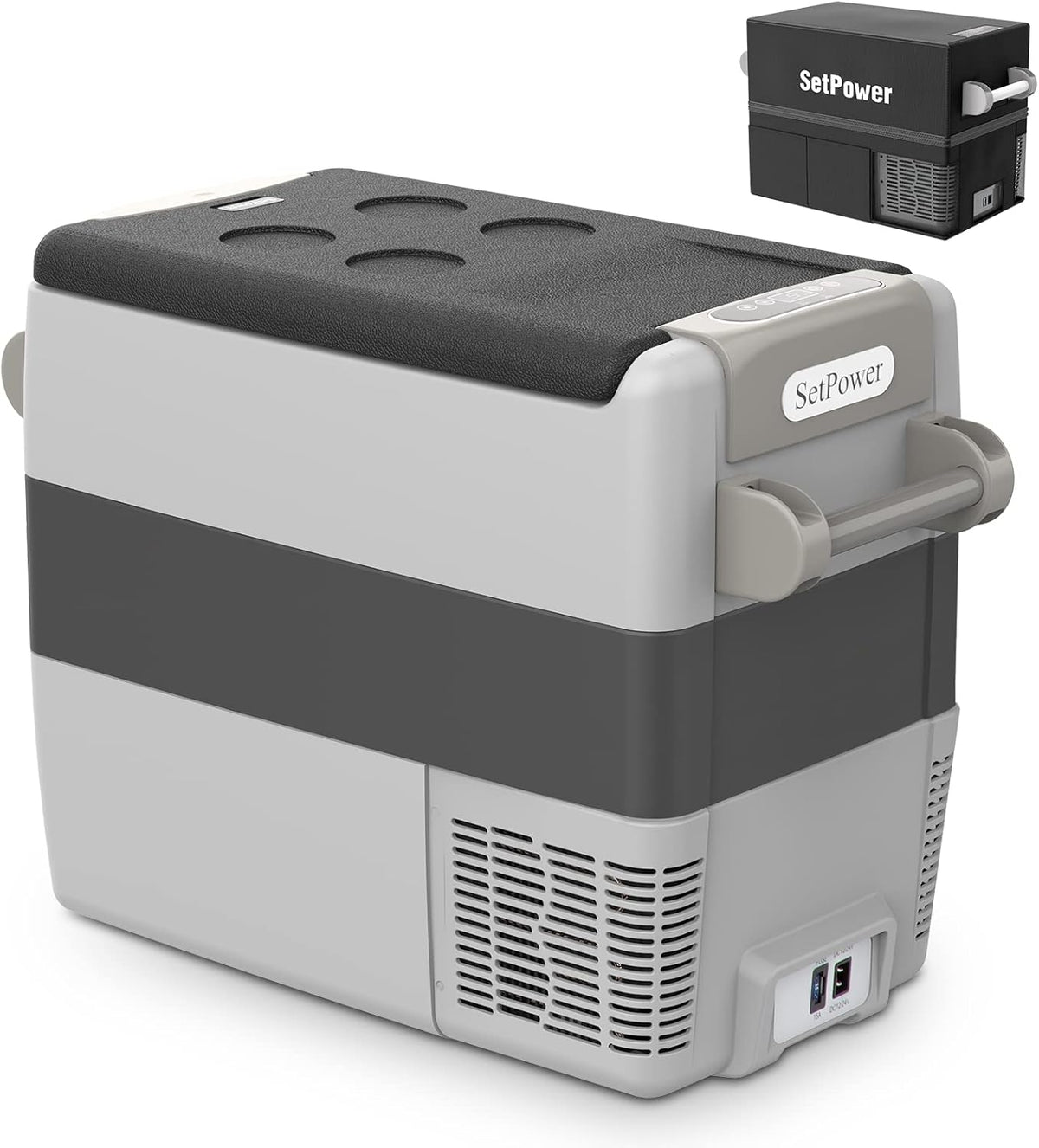 AJ30 Portable Refrigerator,Portable Freezer,32 Quart(30L) Electric Cooler,Car Refrigerator,12/24V DC Cable & 110/240V AC,Car Fridge for Camping,Truck,RV,Travel,Fishing,3-YEAR Warranty