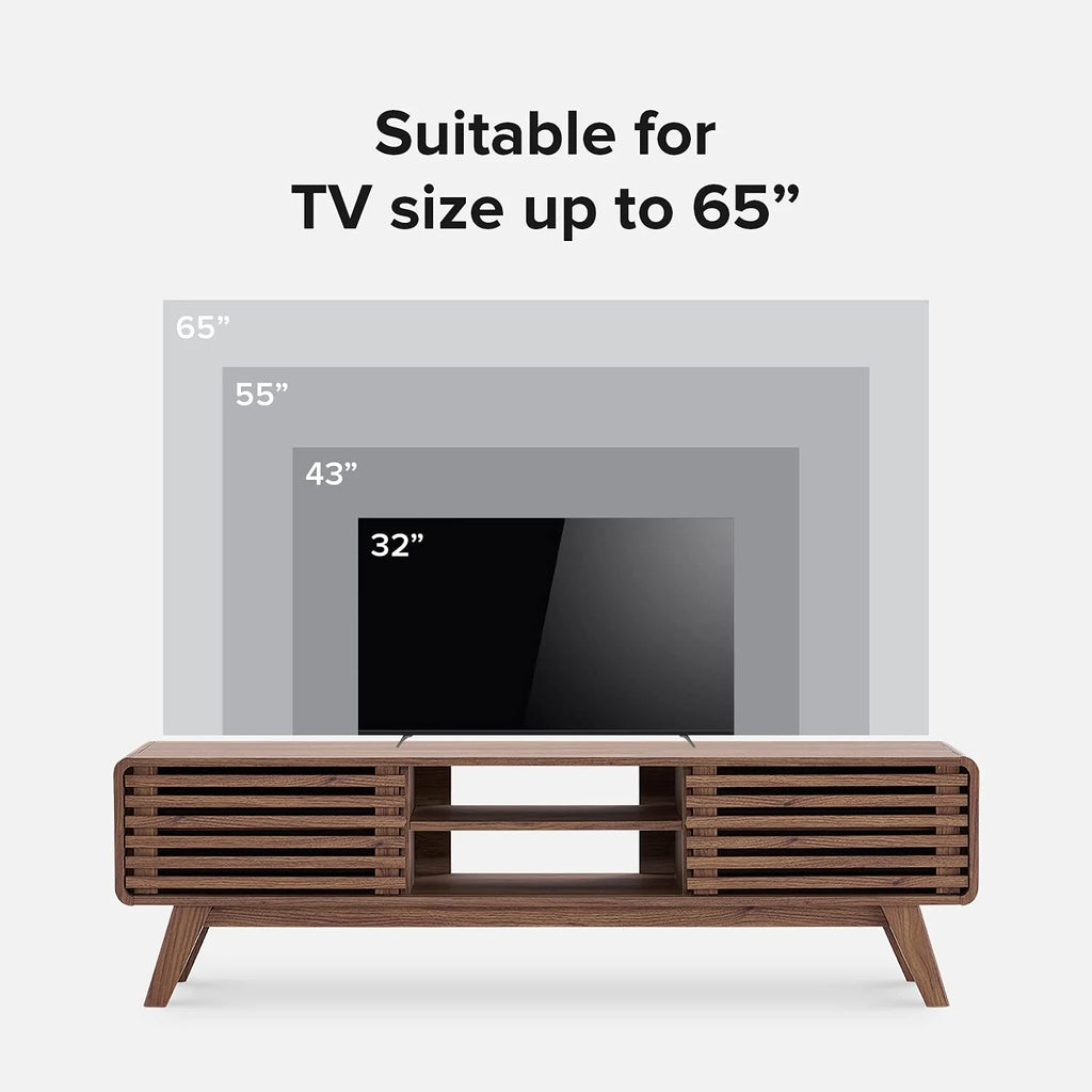 mopio Ensley 59" Walnut TV Stand for 55/60/65 inch TV