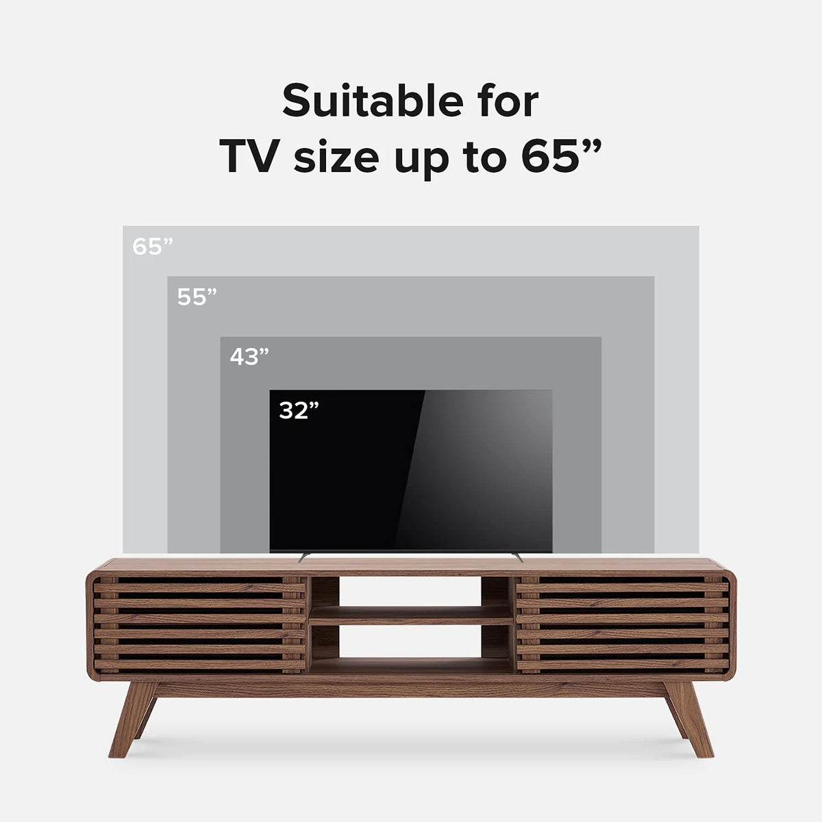 mopio Ensley 59" Walnut TV Stand for 55/60/65 inch TV