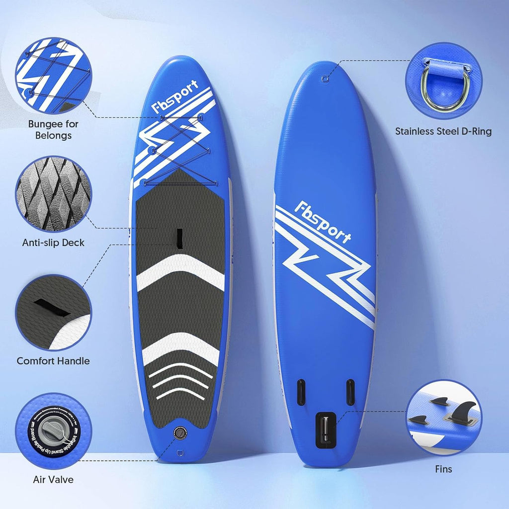 Premium Stand Up Paddle Board, Yoga Board with Durable SUP Accessories & Carry Bag | Wide Stance, Surf Control, Non-Slip Deck, Leash, Paddle and Pump for Youth & Adult