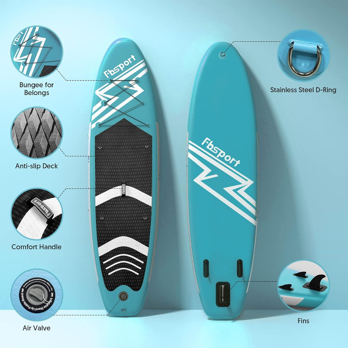 Premium Stand Up Paddle Board, Yoga Board with Durable SUP Accessories & Carry Bag | Wide Stance, Surf Control, Non-Slip Deck, Leash, Paddle and Pump for Youth & Adult