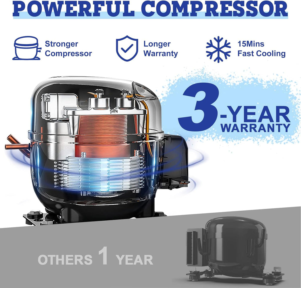 AJ30 Portable Refrigerator,Portable Freezer,32 Quart(30L) Electric Cooler,Car Refrigerator,12/24V DC Cable & 110/240V AC,Car Fridge for Camping,Truck,RV,Travel,Fishing,3-YEAR Warranty