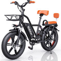 Electric Bike for Adults,750W 30-70Miles 48V 15AH Removable Battery Ebike 20" x 4.0 Fat Tire Beach Commuting E-Bike 2 Seater W/Fork Suspension UL2849