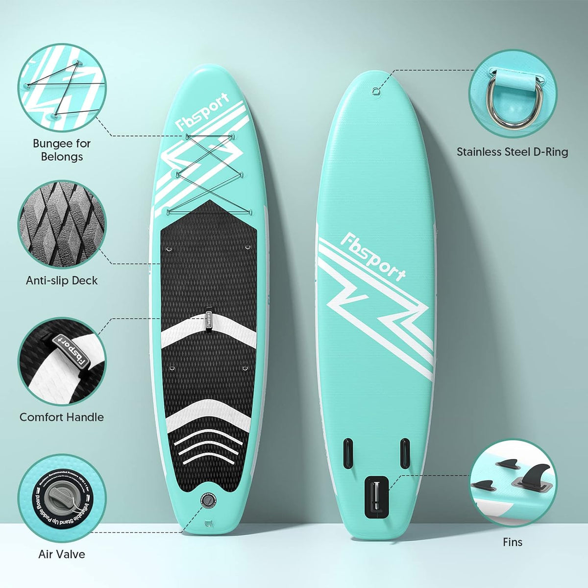 Premium Stand Up Paddle Board, Yoga Board with Durable SUP Accessories & Carry Bag | Wide Stance, Surf Control, Non-Slip Deck, Leash, Paddle and Pump for Youth & Adult