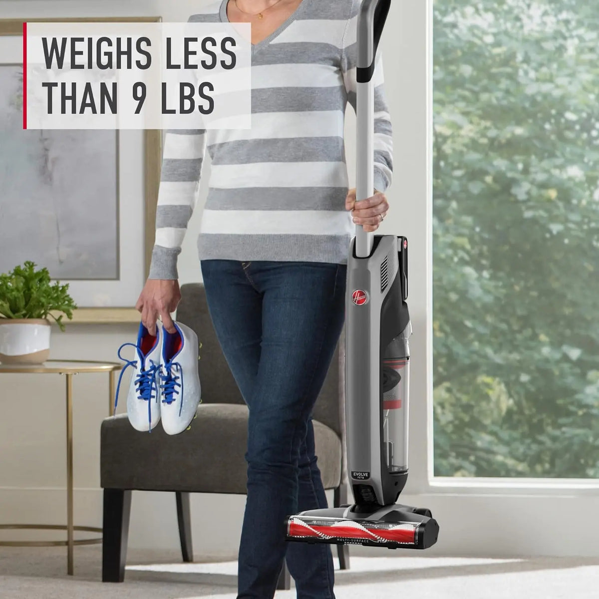 Hoover ONEPWR Evolve Pet Cordless Small Upright Vacuum Cleaner, Lightweight Stick Vac, For Carpet and Hard Floor, BH53422V, Black