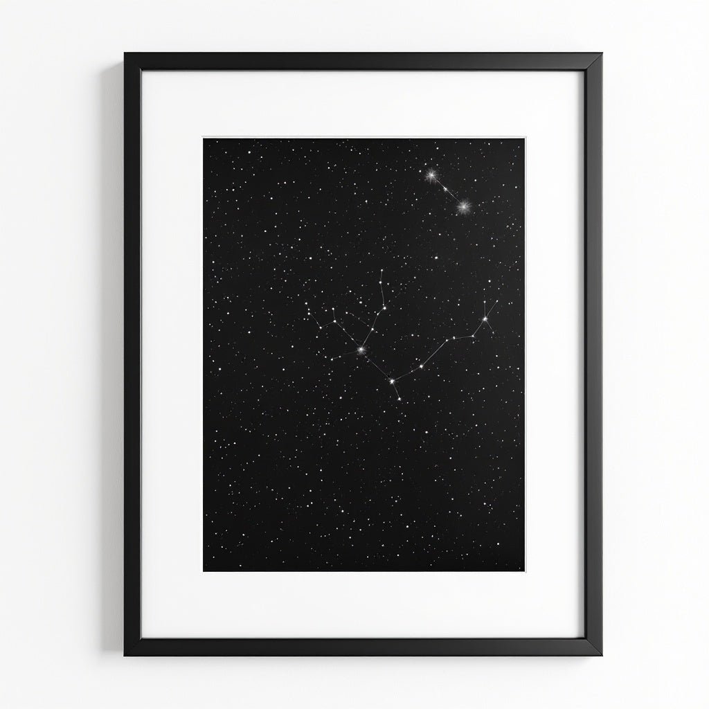 Custom night sky constellation star map printed on 16x20 archival matte paper