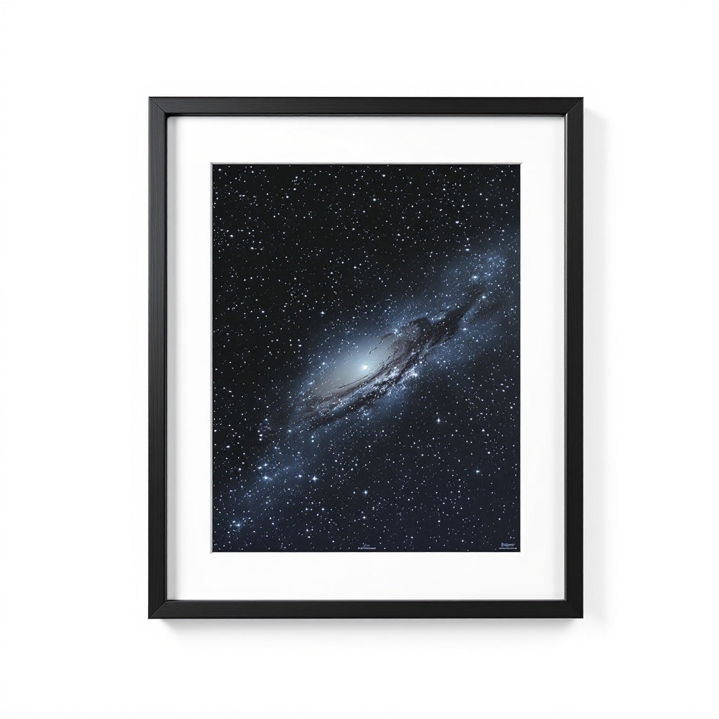 Personalized night sky star map on stretched canvas with modern black frame