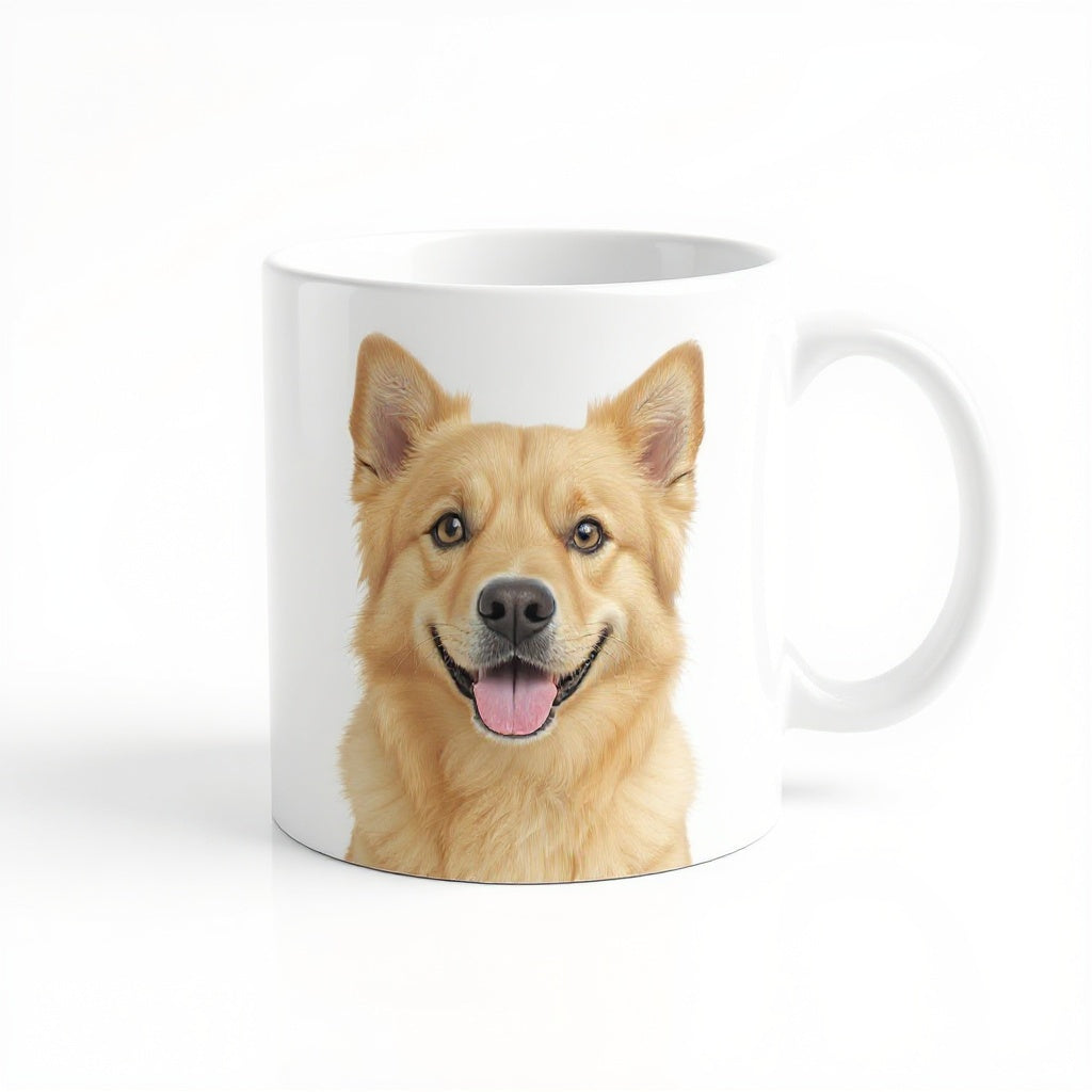 Ergonomic C-shaped handle and smooth rim of 11 oz ceramic coffee cup