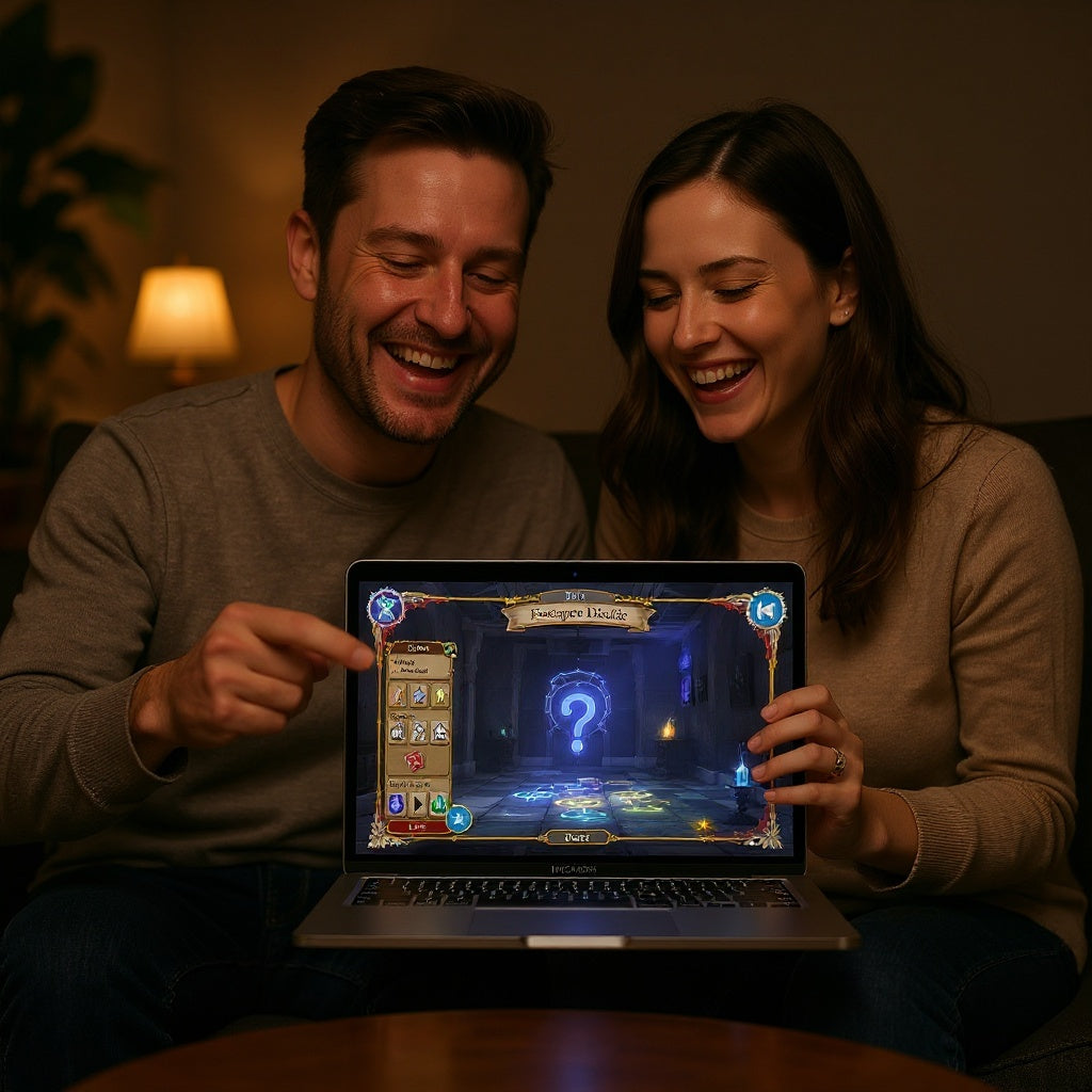 Printable clue cards and digital invitation cards included in the escape room kit