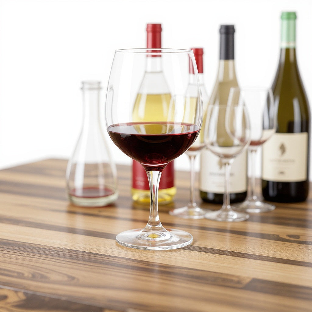 Selection of curated reserve wines poured in crystal glasses at vineyard tasting room