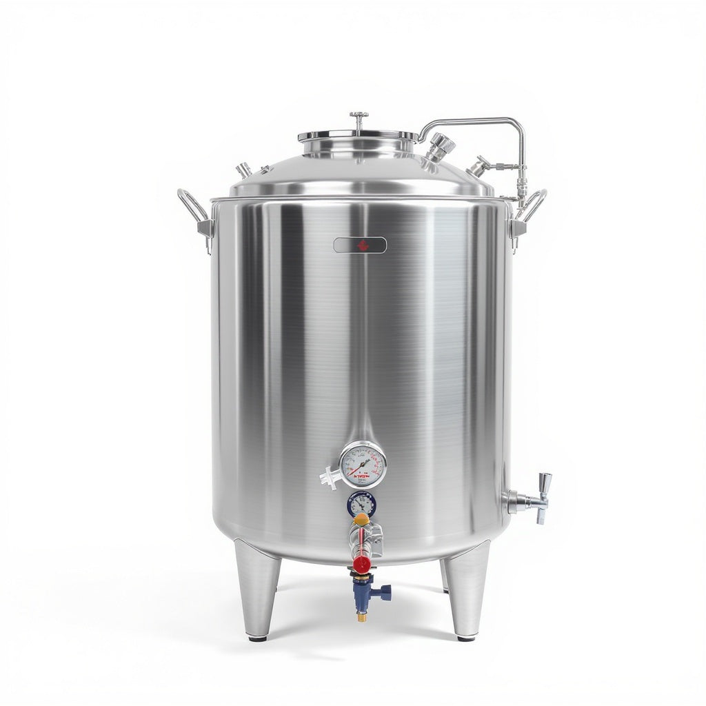Complete 5-gallon stainless steel home beer brewing kit with fermenter and airlock