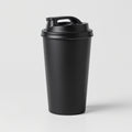 Insulated 16oz stainless steel reusable travel coffee tumbler in matte black