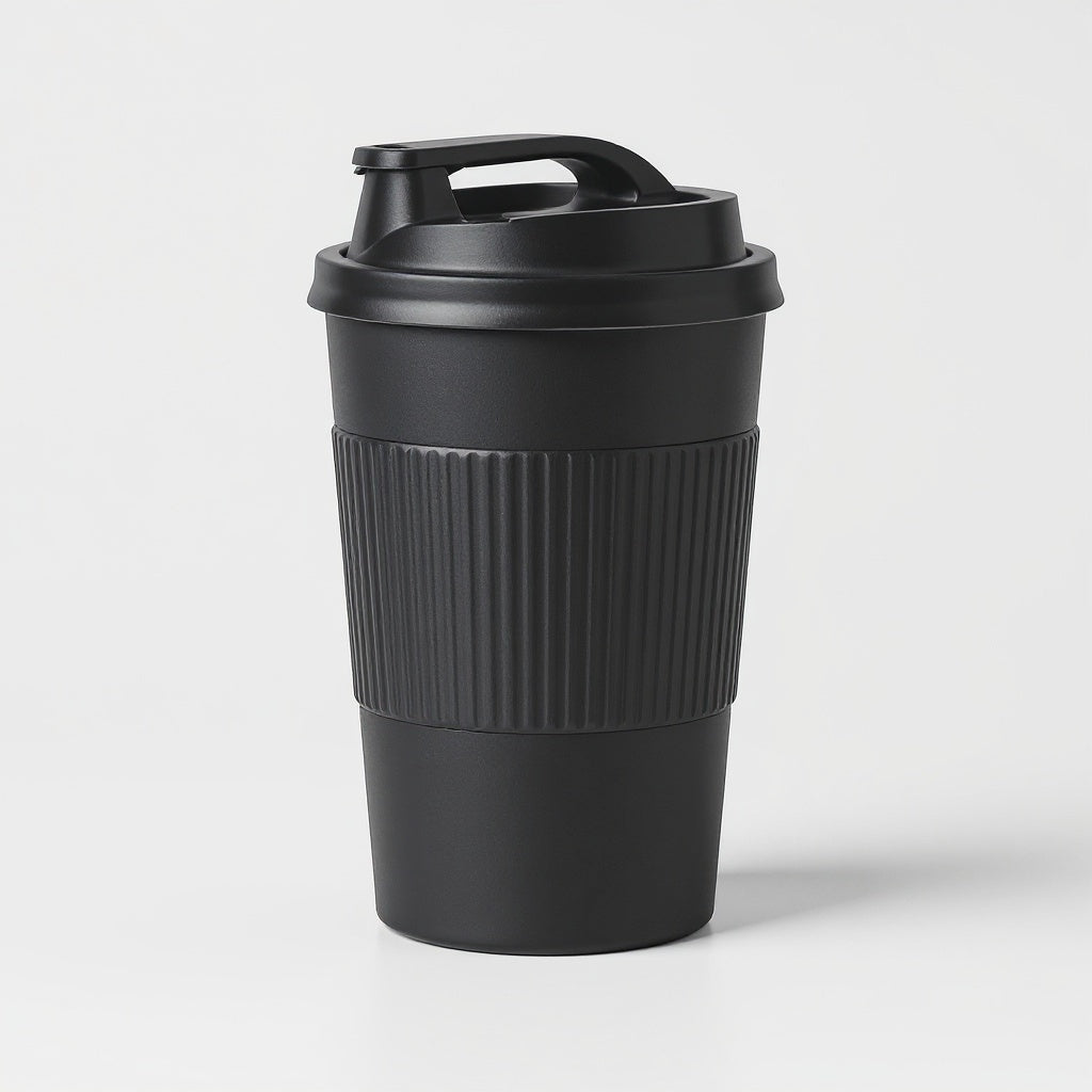Tapered base fitting standard car cup holders and sweat-free exterior coating