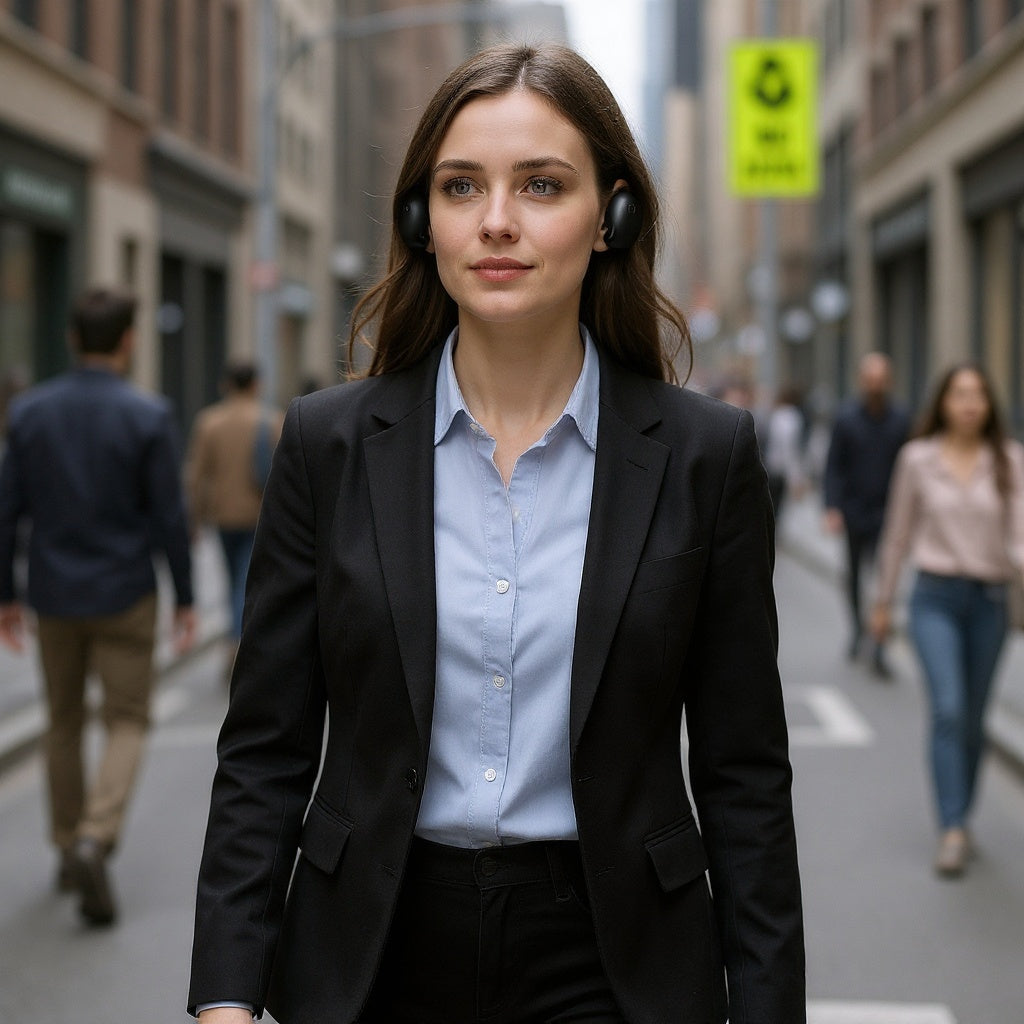 Wireless earbuds worn comfortably during workout and music listening session